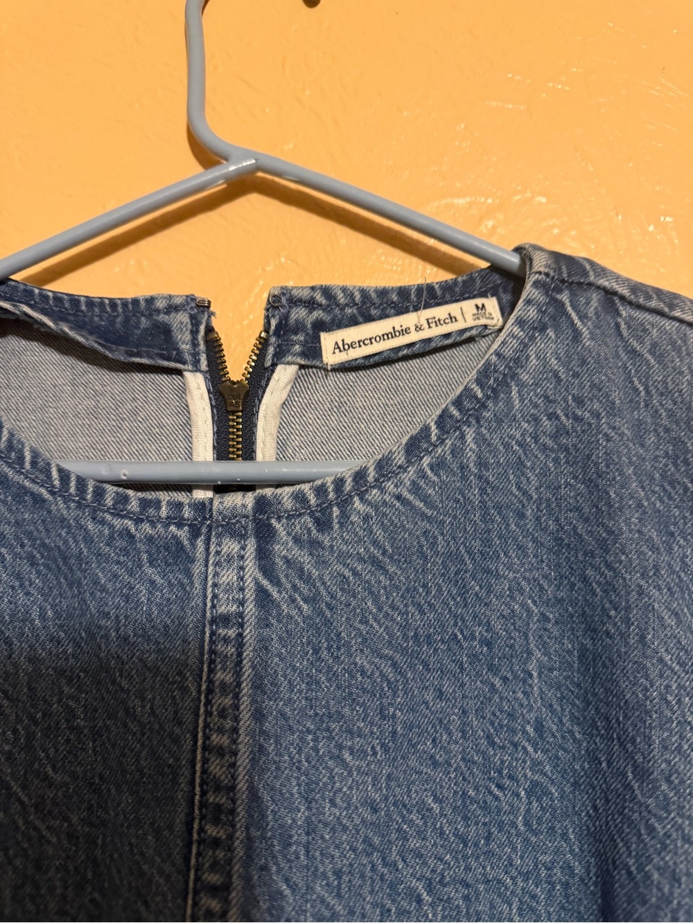 Abercrombie & Fitch Denim Blue Short-Sleeve Midi Dress - Picture 2 of 3